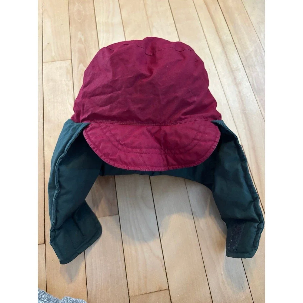 Nautica vintage goose down trapper winter hat reversible color block chin strap
